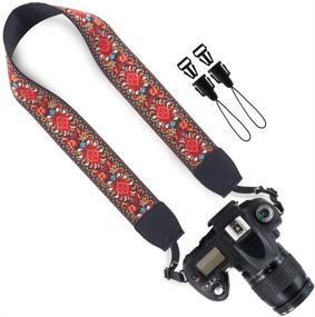 img 3 attached to Wolven Vintage Jacquard Weave Camera Neck Shoulder Strap Belt Compatible With All DSLR/SLR/Digital Camera (DC)/Instant Camera/Polaroid Etc Camera & Photo for Accessories