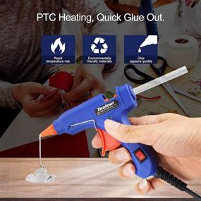 img 3 attached to 🔥 20W Mini High Temp Melt Glue Gun by Toolour - Fast Heating with 30pcs High Adhesion Glue Sticks (15 Transparent and 15 Colored) - Perfect for DIY, Packaging, Home Quick Repairs, Craft & Art