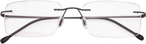 img 3 attached to 👓 Eyekepper Rectangle Rimless Reading glasses for Men - Frameless Reader Eyeglasses