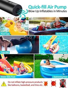 img 2 attached to 🔌 Efficient Cordless Electric Air Pump for Inflatables: Rechargeable Quick-Fill Inflator Pump for Air Mattresses, Pools, Floats, Yoga Balls, and More