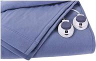 🔌 softheat luxury fleece electric heated blanket - queen size, slate blue (with safe & warm low-voltage technology) logo