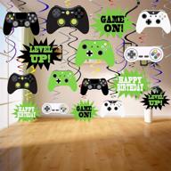 🎮 enhance your gaming party atmosphere with 48pcs video game decorations: game on hanging swirls & supplies логотип