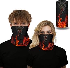 img 1 attached to 🎭 Bold Bandanas Rave 3D Print Face Mask: Dust, Sun & Wind Protection Outdoors – Versatile Balaclava Headband for Unisex