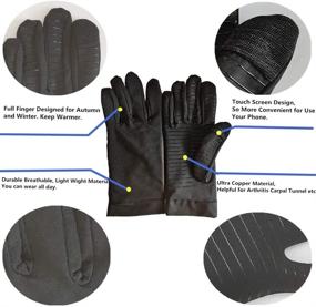 img 1 attached to 🧤 Arthritis Pain Relief Compression Gloves for Women with Fingers & Copper - Typing Gloves for Men, Full Fingered Arthritis Compression Gloves for Women (Size M)