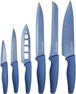 🔪 granitestone nutriblade knife set: professional chef kitchen knives, 6-piece set in nonstick blue coating логотип