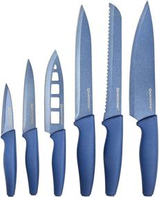 img 4 attached to 🔪 Granitestone Nutriblade Knife Set: Professional Chef Kitchen Knives, 6-Piece Set in Nonstick Blue Coating
