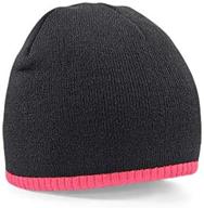 beechfield knitted beanie contrast graphite boys' accessories and hats & caps logo