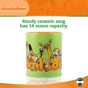 img 3 attached to 🎨 Multicolored 14 oz Ceramic Mug with Nickelodeon 90's Logo and Characters by Silver Buffalo