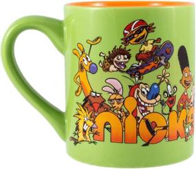 img 4 attached to 🎨 Multicolored 14 oz Ceramic Mug with Nickelodeon 90's Logo and Characters by Silver Buffalo