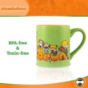 img 2 attached to 🎨 Multicolored 14 oz Ceramic Mug with Nickelodeon 90's Logo and Characters by Silver Buffalo