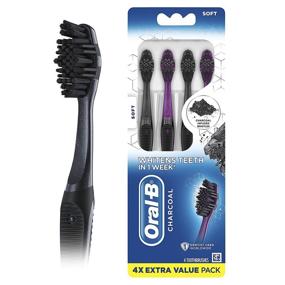 img 4 attached to 🦷 Oral-B Charcoal Toothbrush Whitening Therapy, 4 Pack, Soft Bristles