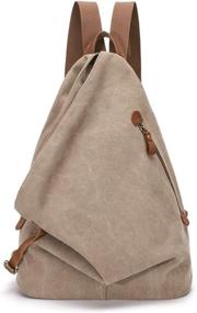 img 4 attached to 🎒 Canvas Vintage Olive Backpack: Stylish and Functional Casual Daypack for Unmatched Comfort