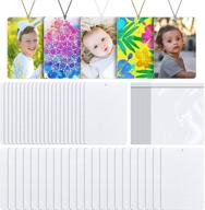 🚗 50-piece rectangle sublimation air freshener blanks: polyester felt sheets for car and home, includes 100 elastic drawstrings and 50 bags – ideal for diy htv inks heat press logo