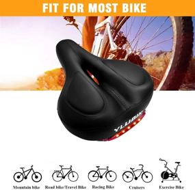 img 2 attached to 🚲 YLUBIK Bike Seat: Comfortable Bicycle Saddle with Taillight & Memory Foam - Waterproof, Universal Fit, Dual Shock Absorption