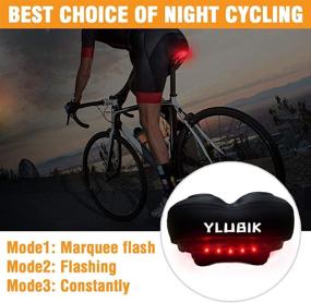 img 3 attached to 🚲 YLUBIK Bike Seat: Comfortable Bicycle Saddle with Taillight & Memory Foam - Waterproof, Universal Fit, Dual Shock Absorption