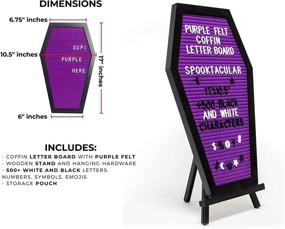 img 3 attached to 🎃 Nomnu Purple Felt Coffin Letter Board - Gothic Halloween Decor with 500 Changeable Characters