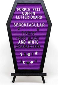 img 4 attached to 🎃 Nomnu Purple Felt Coffin Letter Board - Gothic Halloween Decor with 500 Changeable Characters