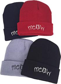 img 1 attached to 🎩 Meow Beurio Slouchy Beanie Winter Knit Skull Hat for Women Men