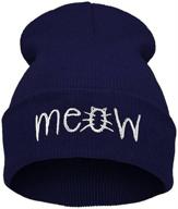 🎩 meow beurio slouchy beanie winter knit skull hat for women men logo