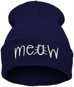 img 3 attached to 🎩 Meow Beurio Slouchy Beanie Winter Knit Skull Hat for Women Men