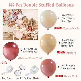 img 3 attached to 🎈 Balloon Arch Garland Kit 147Pcs - Cream Peach Chrome Rose Gold Balloons for Birthday, Baby Shower, Wedding, Graduation - DIY