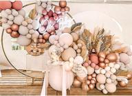 🎈 balloon arch garland kit 147pcs - cream peach chrome rose gold balloons for birthday, baby shower, wedding, graduation - diy logo