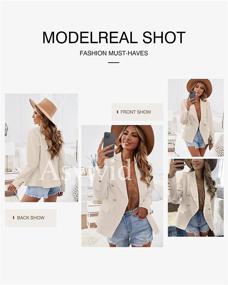 img 2 attached to 👚 Asvivid Women's Vintage Double-Breasted Lightweight Cardigan for Fashionable Suiting & Blazers