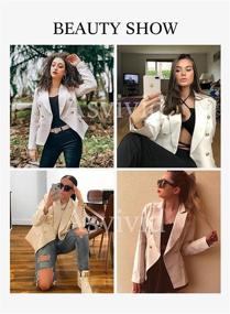 img 1 attached to 👚 Asvivid Women's Vintage Double-Breasted Lightweight Cardigan for Fashionable Suiting & Blazers