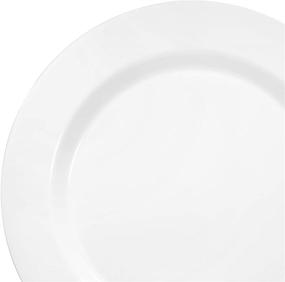 img 2 attached to OCCASIONS 120 Plates Pack - Heavyweight Disposable Wedding Party Plastic Plates (10.5'' Dinner Plate, Plain White): Durable and Elegant Tableware Solution