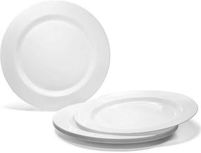 img 4 attached to OCCASIONS 120 Plates Pack - Heavyweight Disposable Wedding Party Plastic Plates (10.5'' Dinner Plate, Plain White): Durable and Elegant Tableware Solution