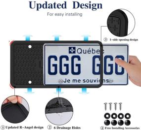 img 2 attached to 🚗 2PCS Silicone License Plate Frame: Drainage Holes, Rust-Proof & Weather-Proof; Car License Plate Holder - Black