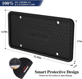 img 1 attached to 🚗 2PCS Silicone License Plate Frame: Drainage Holes, Rust-Proof & Weather-Proof; Car License Plate Holder - Black