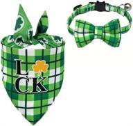 🐶 bubblestar 2 pcs st. patrick's day dog bandana, dog cat collar bow tie with bell, pets scarf triangle bibs kerchief accessories for small large dogs - perfect costume for pets (size: b) logo