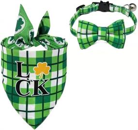 img 4 attached to 🐶 Bubblestar 2 PCS St. Patrick's Day Dog Bandana, Dog Cat Collar Bow Tie with Bell, Pets Scarf Triangle Bibs Kerchief Accessories for Small Large Dogs - Perfect Costume for Pets (Size: B)