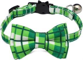 img 1 attached to 🐶 Bubblestar 2 PCS St. Patrick's Day Dog Bandana, Dog Cat Collar Bow Tie with Bell, Pets Scarf Triangle Bibs Kerchief Accessories for Small Large Dogs - Perfect Costume for Pets (Size: B)