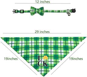 img 3 attached to 🐶 Bubblestar 2 PCS St. Patrick's Day Dog Bandana, Dog Cat Collar Bow Tie with Bell, Pets Scarf Triangle Bibs Kerchief Accessories for Small Large Dogs - Perfect Costume for Pets (Size: B)