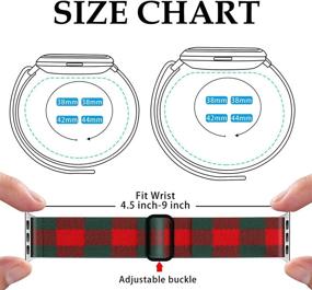 img 1 attached to Ouwegaga Adjustable Elastic Bands Compatible For Apple Watch Band 41Mm 40Mm 38Mm IWatch Series SE 7 6 5 4 3 2 1 Fashion Cute Soft Stretchy Loop Woven Fabric Wristband For Women Men Red Green Grid