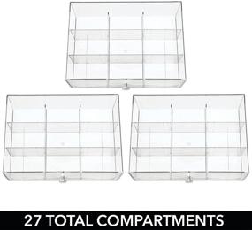 img 1 attached to mDesign Plastic Tea Bag Caddy Box Storage Organizer with 3 Drawers - for Kitchen Pantry, Cabinet, Countertop - Holds Coffee, Sugar Packets, Drink Pods - Charcoal Gray/Clear