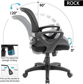 img 1 attached to 🪑 Black QY Office Chair - Ergonomic Mid-Back Mesh Computer Chair with Arms, Breathable & Comfortable for Home and Office Working, Swivel Study Task Chair for Staff