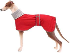 img 4 attached to 🐶 Reflective Bar Dog Coats: Winter Jackets for Greyhounds, Lurchers & Whippets - Soft Polyester Fleece, Adjustable Band