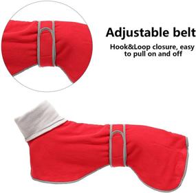 img 1 attached to 🐶 Reflective Bar Dog Coats: Winter Jackets for Greyhounds, Lurchers & Whippets - Soft Polyester Fleece, Adjustable Band