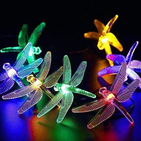 img 4 attached to 🌈 CIAOYE Dragonfly Solar String Lights: 30 LED 21ft 8 Modes, Waterproof Fairy Lighting for Christmas Trees, Garden, Patio, Fence - Multi Color