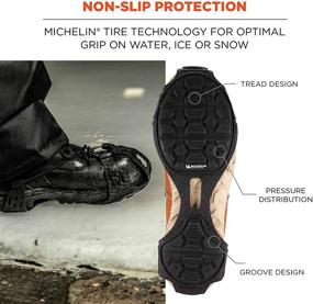 img 3 attached to 👞 Ergodyne - 16923 Trex 6325 Slip On Spikeless Traction Devices, Black, Versatile for Outdoor and Indoor Wear