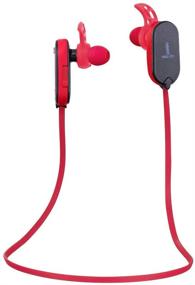 img 4 attached to 🎧 Neojdx Wingz - Sweatproof & Waterproof Bluetooth Headphones - Wireless Earbuds for Working Out, Running, Gym - Black/Red