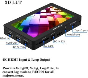 img 2 attached to 📷 Комплект монитора для камеры Andycine A6 Plus V2 Touch с сумкой для переноски, зарядным устройством для аккумулятора, аккумулятором, наклонной рукояткой, 5,5-дюймовым 1080P IPS-экраном, HDMI-видео-входом и -выходом 4K, 3D LUT и волновым анализатором