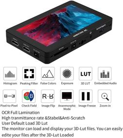 img 1 attached to 📷 Комплект монитора для камеры Andycine A6 Plus V2 Touch с сумкой для переноски, зарядным устройством для аккумулятора, аккумулятором, наклонной рукояткой, 5,5-дюймовым 1080P IPS-экраном, HDMI-видео-входом и -выходом 4K, 3D LUT и волновым анализатором