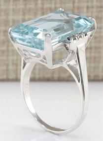 img 2 attached to Zhiwen Vintage Fashion Women's Aquamarine Gemstone Ring - Elegant 925 Silver Engagement and Wedding Jewelry (Size 5-11)