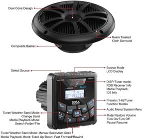 img 2 attached to 🔊 BOSS Морской аудиопакет - Герметичный гаудео приемник и комплект динамиков с Bluetooth, USB MP3, AM FM, NOAA Weather Band тюнером - IPX6, 6.5-дюймовые динамики, черный (MCKGB450B.6)
