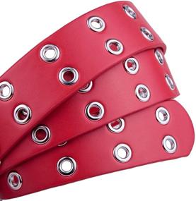 img 2 attached to Sportmusies Double Grommets Leather Fashion Women's Accessories
