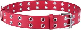 img 1 attached to Sportmusies Double Grommets Leather Fashion Women's Accessories